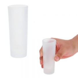 Tequilero de vidrío con acabado frost sublimable.