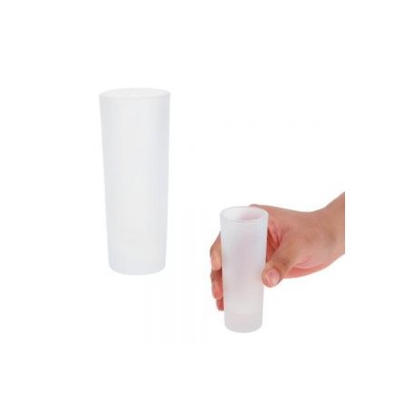 Tequilero de vidrío con acabado frost sublimable.