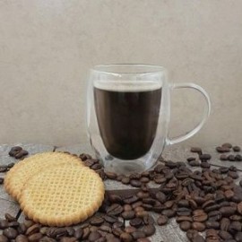 Taza de vidrio doble pared.