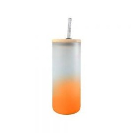 BOTELLA BOROSILICATO FLORIDA 650 ML NARANJA