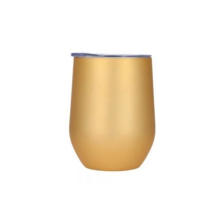 Termo con doble pared de acero inoxidable y acabado rubber. Incluye tapa transparente de cierre a presión.