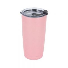 Termo insulado al vacío, con doble pared de acero inoxidable y acabado con glitter. Incluye tapa de cierre a presión y boquilla