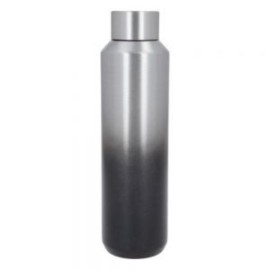 Termo con doble pared de acero inoxidable, insulado al vacío y tapa de rosca.