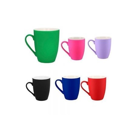 Taza de cerámica con acabado Rubber.