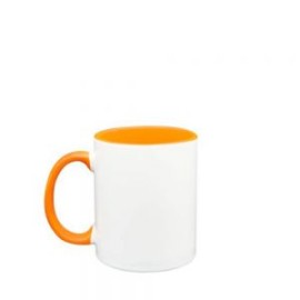 TAZA INTERIOR CON ASA COLORES NARANJA