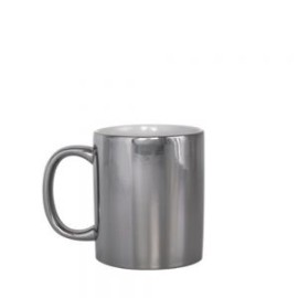 TAZA COLOR METALICA 11OZ PLATA