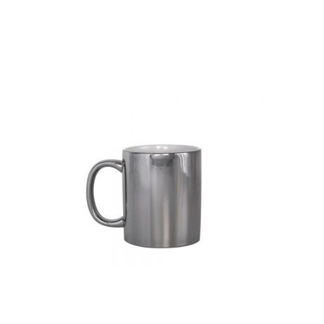 TAZA COLOR METALICA 11OZ PLATA