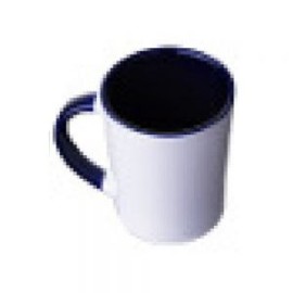 TAZA CONICA 12OZ INTERIO Y ASA COLORES AZUL COBALTO