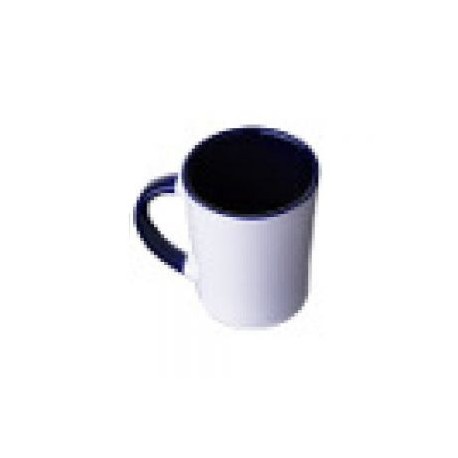 TAZA CONICA 12OZ INTERIO Y ASA COLORES AZUL COBALTO