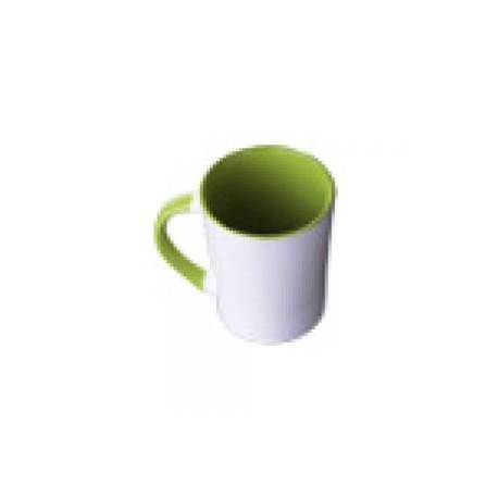 TAZA CONICA 12OZ INTERIO Y ASA COLORES VERDE