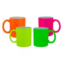 TAZA CONICA 12OZ INTERIO Y ASA COLORES NARANJA