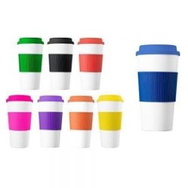 Termo de plástico con cintillo de color.