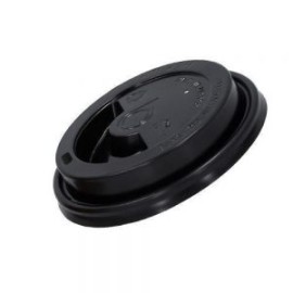 Tapa plástica para vaso desechable.