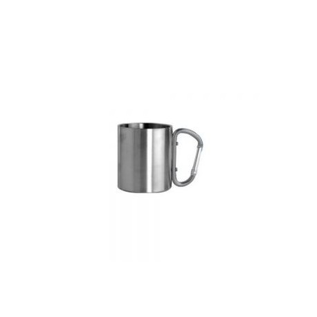 TAZA ACERO CON ASA GANCHO 300ML PLATA