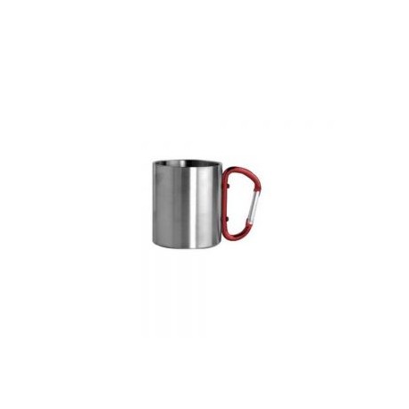 TAZA ACERO CON ASA GANCHO 300ML ROJO