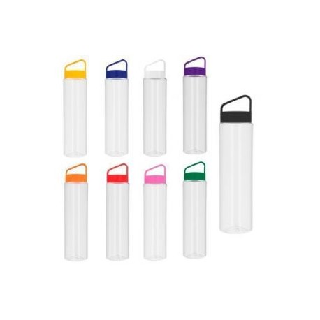 Cilindro de plástico con tapa enroscable de color y cuerpo traslúcido. El envío de este material se hace por separado de base y