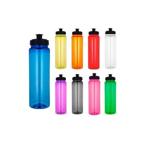 Cilindro de plástico de color traslúcido con tapa enrosacable y chupón para evitar derrames.(El envío de este material se hace 