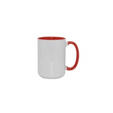 TAZA BICOLOR 15OZ ROJO