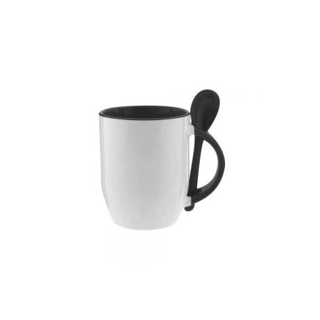 TAZA CUCHARA 11OZ MAGICA NEGRO