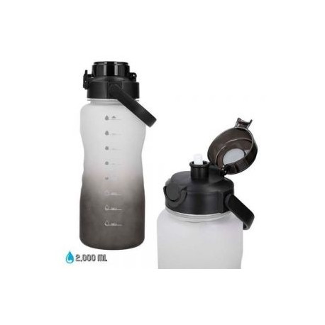 Cilindro de plástico con acabado rubber difuminado, tapa de seguridad y asa.