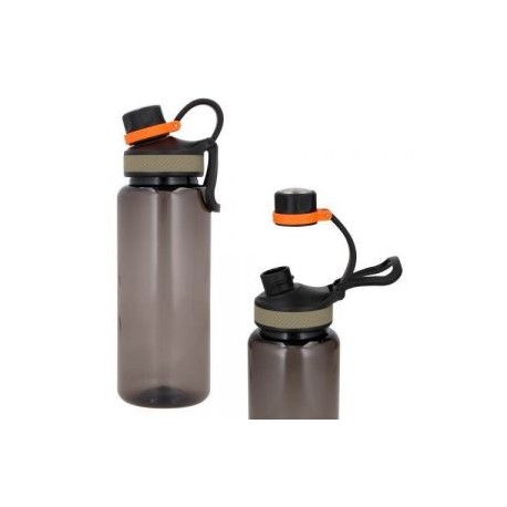 Cilindro de plástico con tapa y boquilla enroscable con asa.