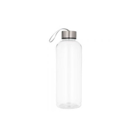 Cilindro de plástico, con tapa enroscable y correa de poliéster.