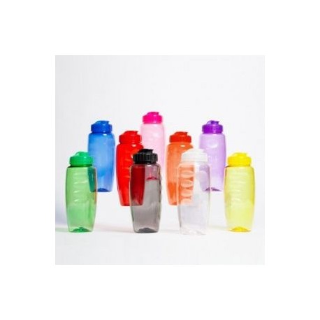Cilindro de plástico PET con tapa anti derrames y capacidad de 850 ml. Libre de BPA y certificación FDA. Mod. Cartagena
