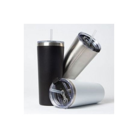 Termo de acero inoxidable de doble pared insulada al vacío para mantener las bebidas frías o calientes por más horas. Terminado