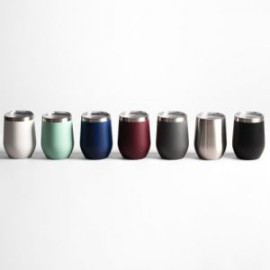 Vaso para vino fabricado con acero inoxidable de grado cocina libre de BPA, cuenta con una doble pared grado 18/8 anti condensa