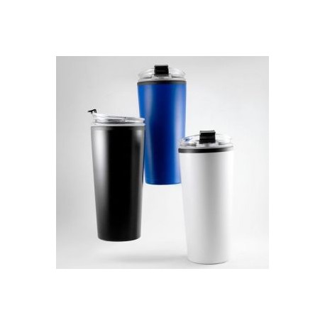 Termo de acero inoxidable y plástico con capacidad de 400 ml. Tapa de rosca. Mod. Lucca