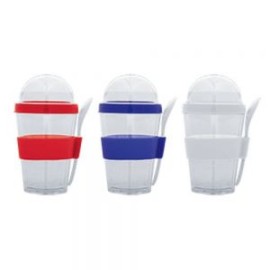 VASO DOBLE PARED DE PLASTICO CON CUCHARA FROYO A2653