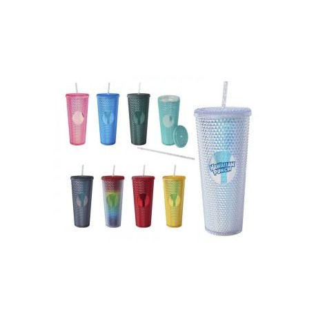 VASO DE PLÁSTICO DOBLE PARED TEXTURIZADO COCONUT A2927