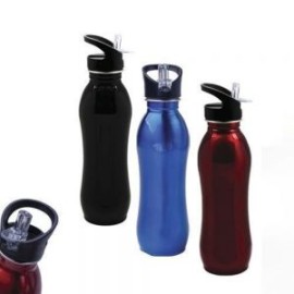 Cilindro de acero inoxidable con boquilla y popote. (No incluye caja individual).