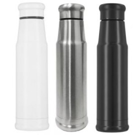 Botella térmica con doble pared de acero inoxidable que mantiene tus bebidas calientes y frías por más tiempo. Incluye tapa enr