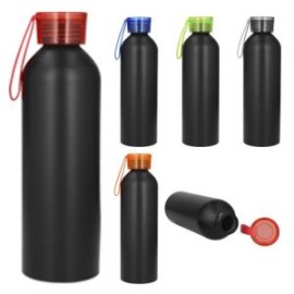 Cilindro de acero inoxidable, con tapa de plástico traslúcida enroscable y correa de silicón. (El stock de la base se maneja po