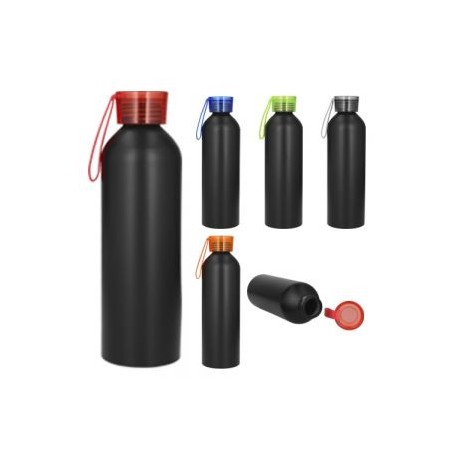 Cilindro de acero inoxidable, con tapa de plástico traslúcida enroscable y correa de silicón. (El stock de la base se maneja po