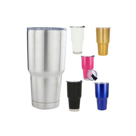 Termo de alta tecnología con doble pared de acero inoxidable, que mantiene tus bebidas calientes y frías por más tiempo. Incluy