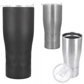 Termo de alta tecnología con doble pared de acero inoxidable. Incluye tapa de presión transparente.