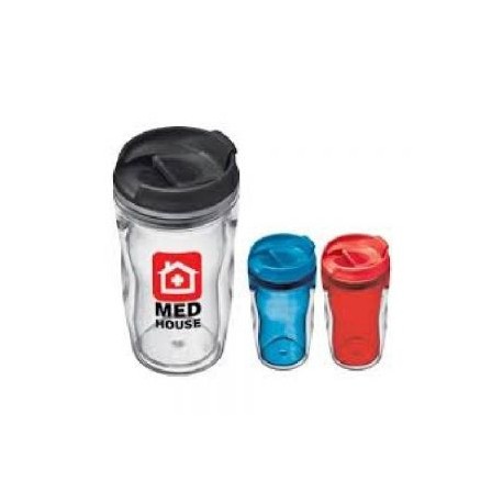 Vaso de plástico PP con doble pared y capacidad de 250ml. Mod. Barcelona